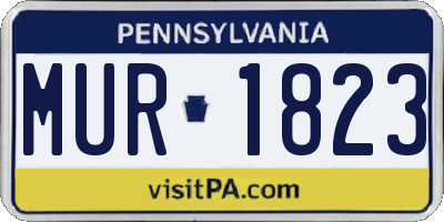 PA license plate MUR1823