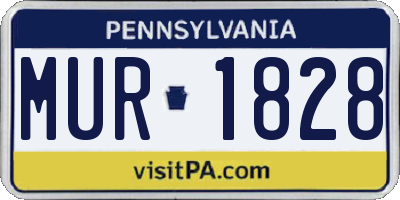 PA license plate MUR1828