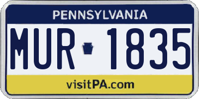 PA license plate MUR1835