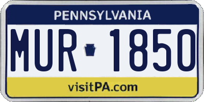 PA license plate MUR1850