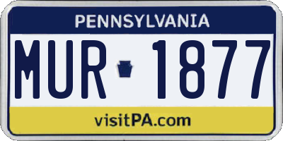 PA license plate MUR1877