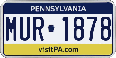 PA license plate MUR1878