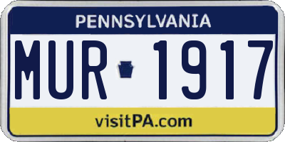 PA license plate MUR1917