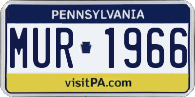 PA license plate MUR1966