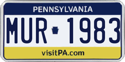 PA license plate MUR1983