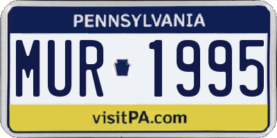 PA license plate MUR1995