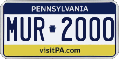 PA license plate MUR2000