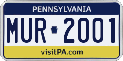 PA license plate MUR2001