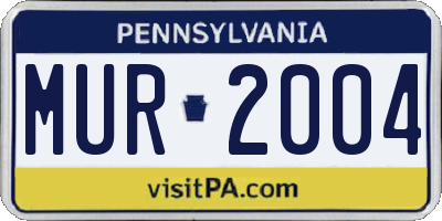 PA license plate MUR2004
