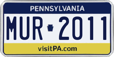 PA license plate MUR2011