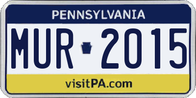 PA license plate MUR2015