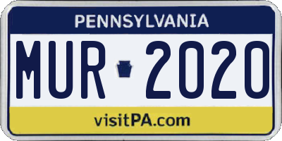 PA license plate MUR2020
