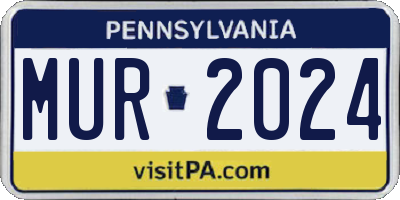 PA license plate MUR2024