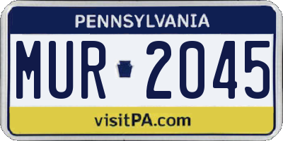 PA license plate MUR2045