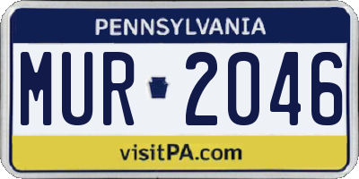 PA license plate MUR2046