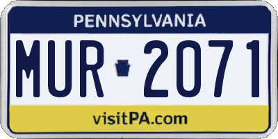 PA license plate MUR2071