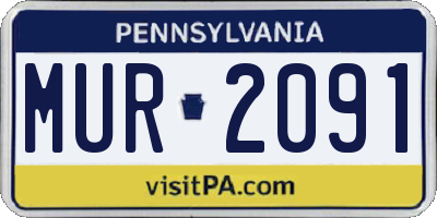 PA license plate MUR2091