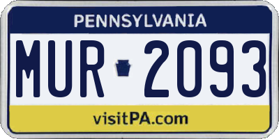 PA license plate MUR2093