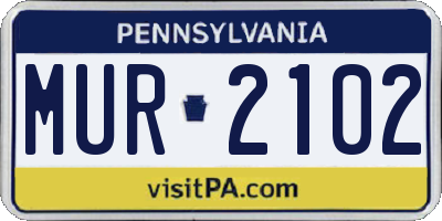 PA license plate MUR2102