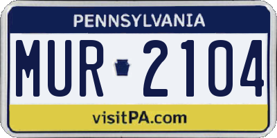 PA license plate MUR2104