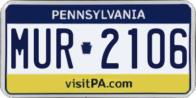 PA license plate MUR2106