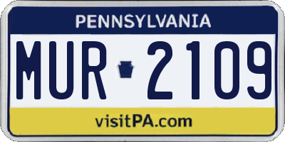 PA license plate MUR2109