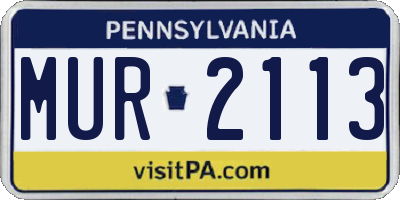PA license plate MUR2113