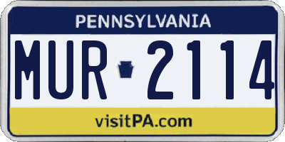 PA license plate MUR2114