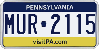 PA license plate MUR2115
