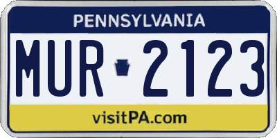 PA license plate MUR2123