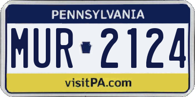 PA license plate MUR2124