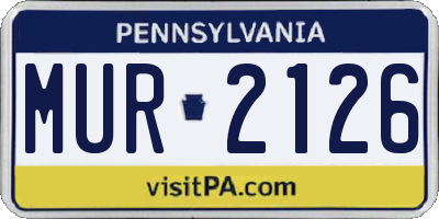 PA license plate MUR2126