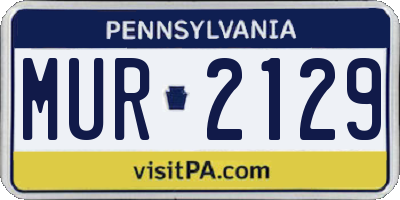 PA license plate MUR2129