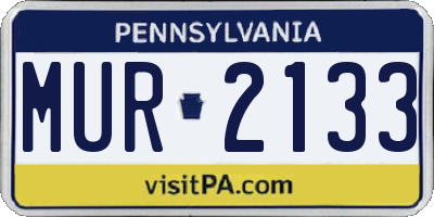 PA license plate MUR2133