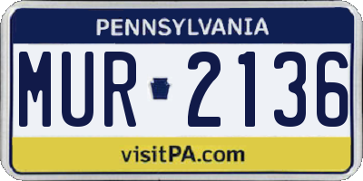PA license plate MUR2136