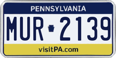 PA license plate MUR2139