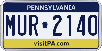 PA license plate MUR2140