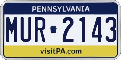 PA license plate MUR2143