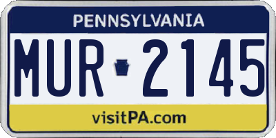 PA license plate MUR2145