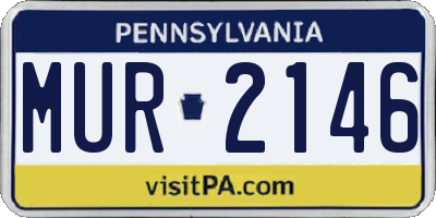 PA license plate MUR2146