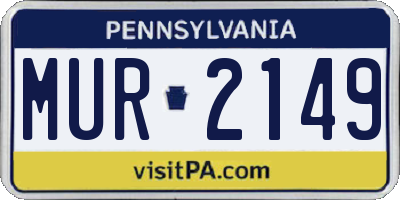 PA license plate MUR2149