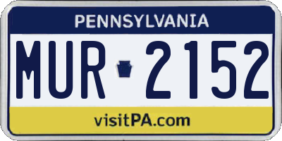 PA license plate MUR2152