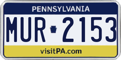 PA license plate MUR2153