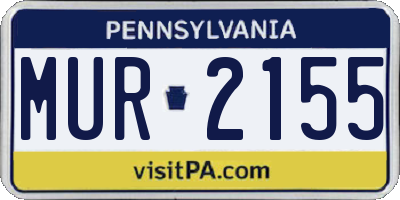 PA license plate MUR2155