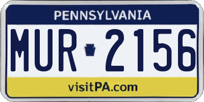 PA license plate MUR2156