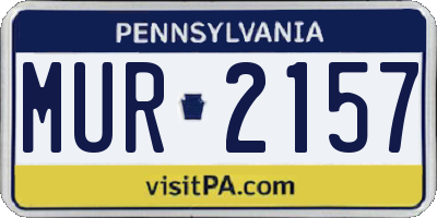 PA license plate MUR2157