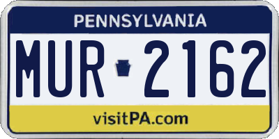 PA license plate MUR2162