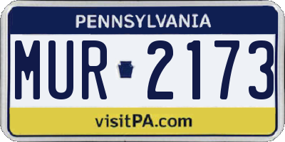 PA license plate MUR2173