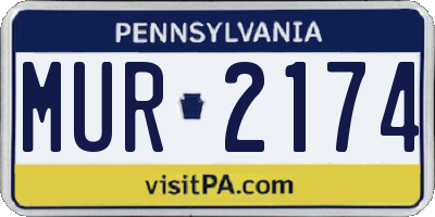 PA license plate MUR2174