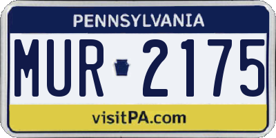 PA license plate MUR2175